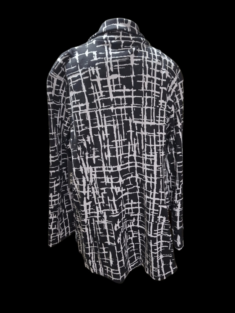 Nic+Zoe Geometric Black & White Open-Front Knit Boyfriend Blazer Women Size Xxl — image 8 of 8